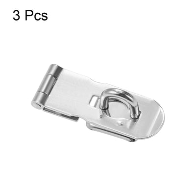 Harfington Uxcell Padlock Hasp Door Clasp Hasp Latch Security Safety Bolt Lock Latches 3-inch Stainless Steel 3pcs