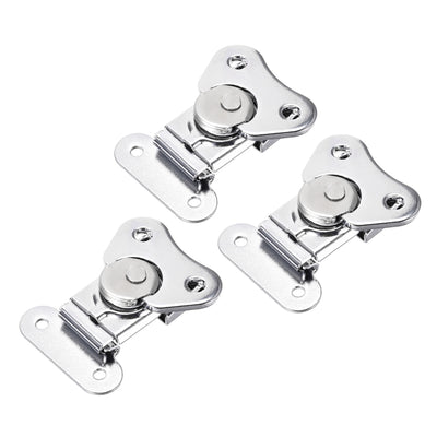 Harfington Uxcell 1.57-inch Iron Butterfly Twist Latch Keeper Toggle Clamp - 3 Pcs (Silver)