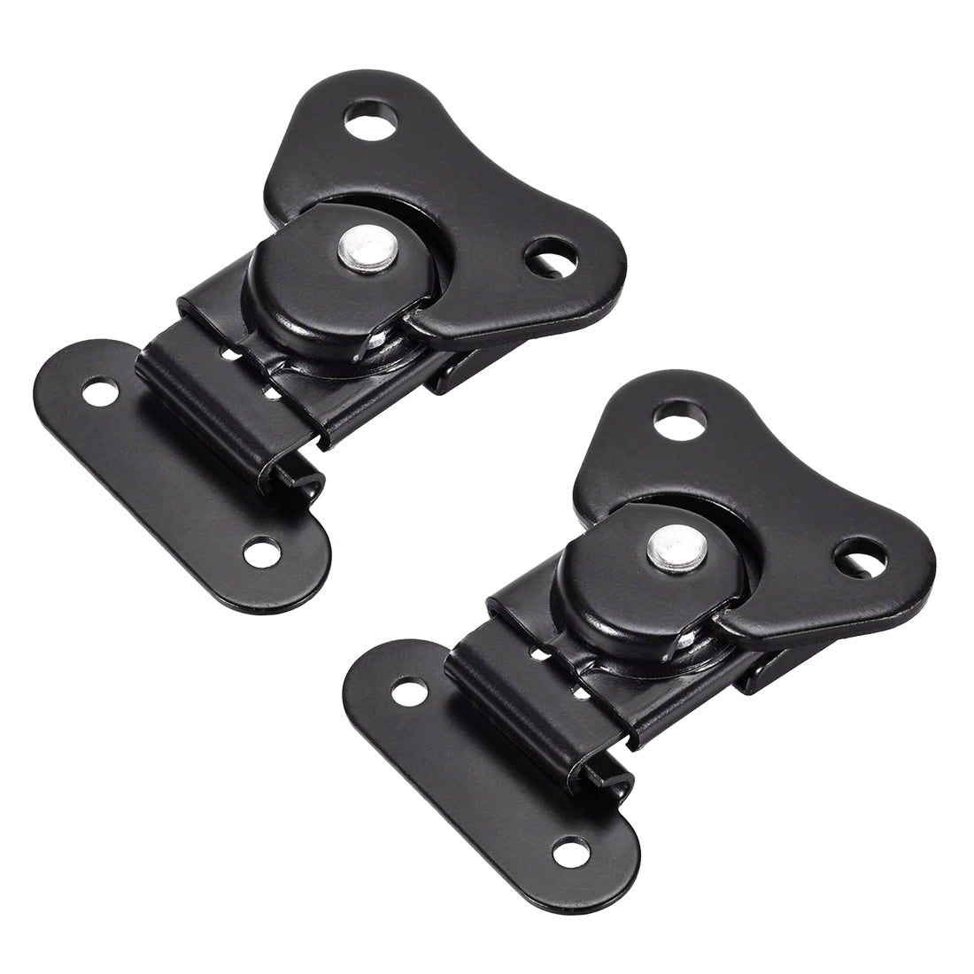 uxcell Uxcell 1.61-inch Iron Butterfly Twist Latch Keeper Toggle Clamp - 2 Pcs (Black)
