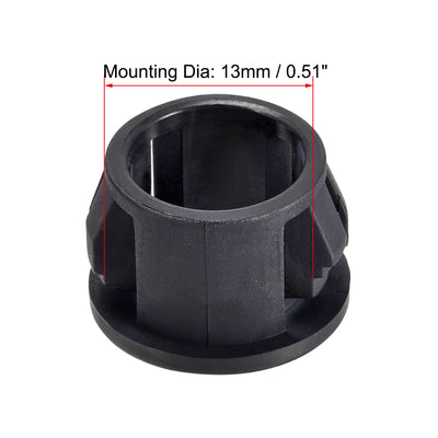 Harfington Uxcell 13mm Mounted Dia Snap in Cable Hose Bushing Grommet Protector Black 100pcs