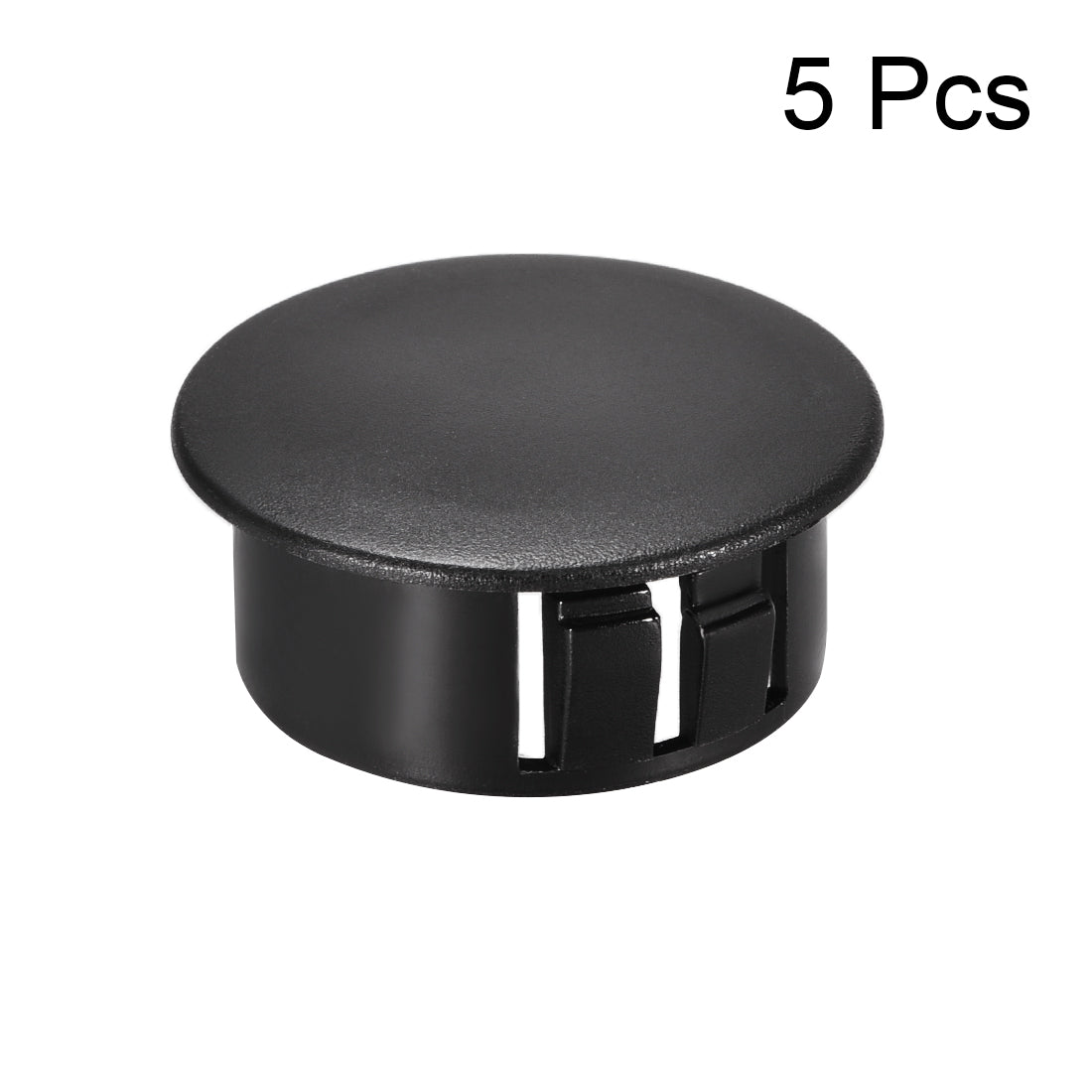 uxcell Uxcell 5pcs Mounting 25mm x 11mm Black Nylon Round Snap Panel Locking Hole Plugs Cover
