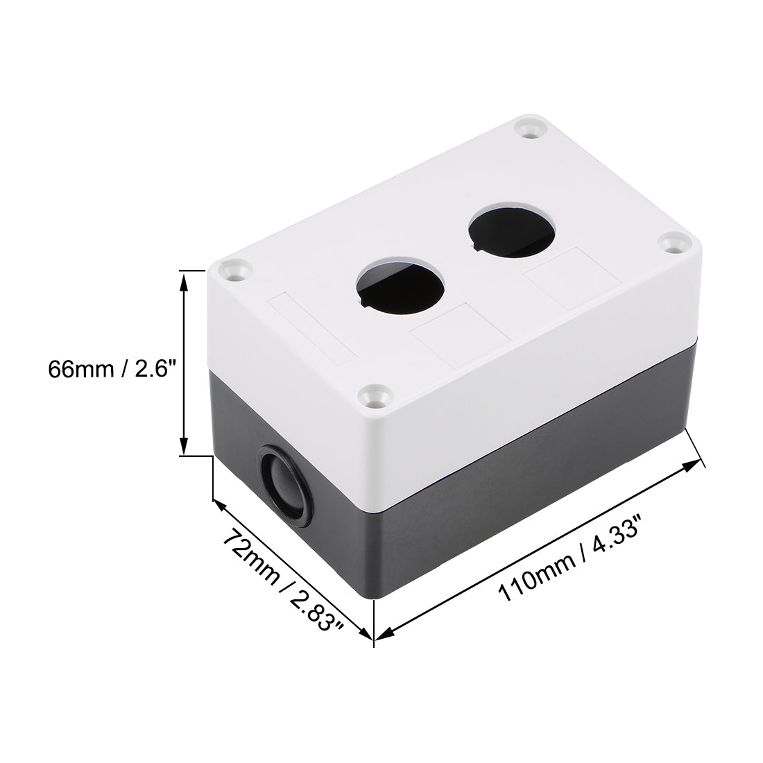 uxcell Uxcell Push Button Switch Control Station Box 22mm 2 Button Holes White and Black