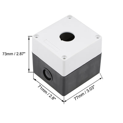 Harfington Uxcell Push Button Switch Control Station Box 22mm 1 Hole Aperture White and Black