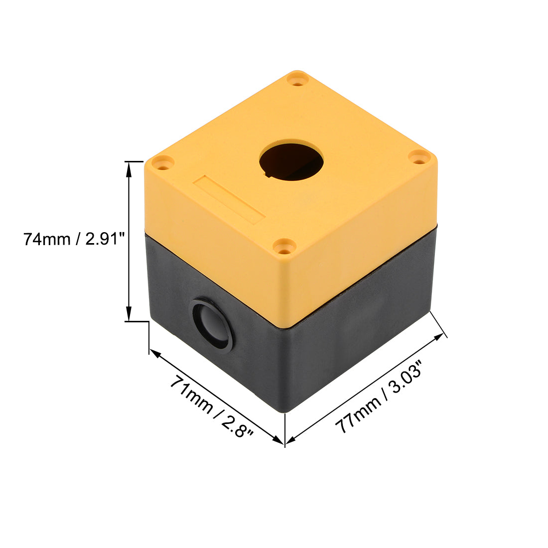 uxcell Uxcell Push Button Switch Control Station Box 22mm 1 Button Aperture Yellow and Black