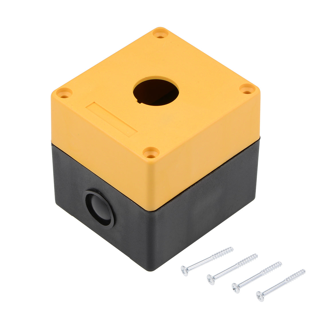 uxcell Uxcell Push Button Switch Control Station Box 22mm 1 Button Aperture Yellow and Black