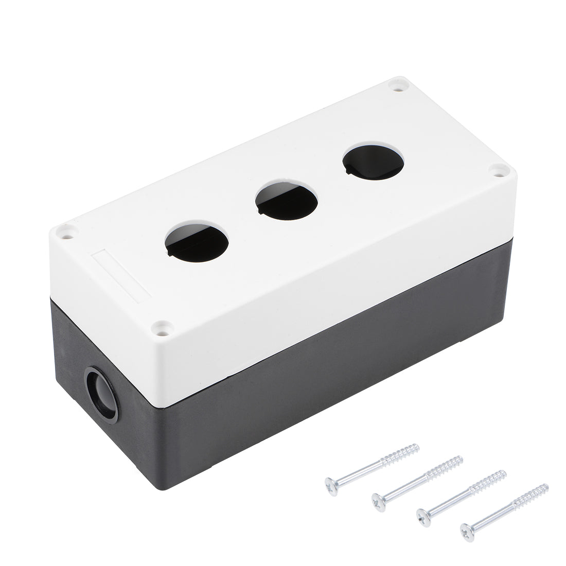 uxcell Uxcell Push Button Switch Control Station Box 22mm 3 Holes Aperture White and Black