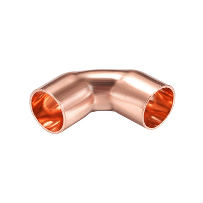 Harfington Uxcell 9.53mm ID 90 Degree Copper Elbow Pipe Fitting Connector 5pcs