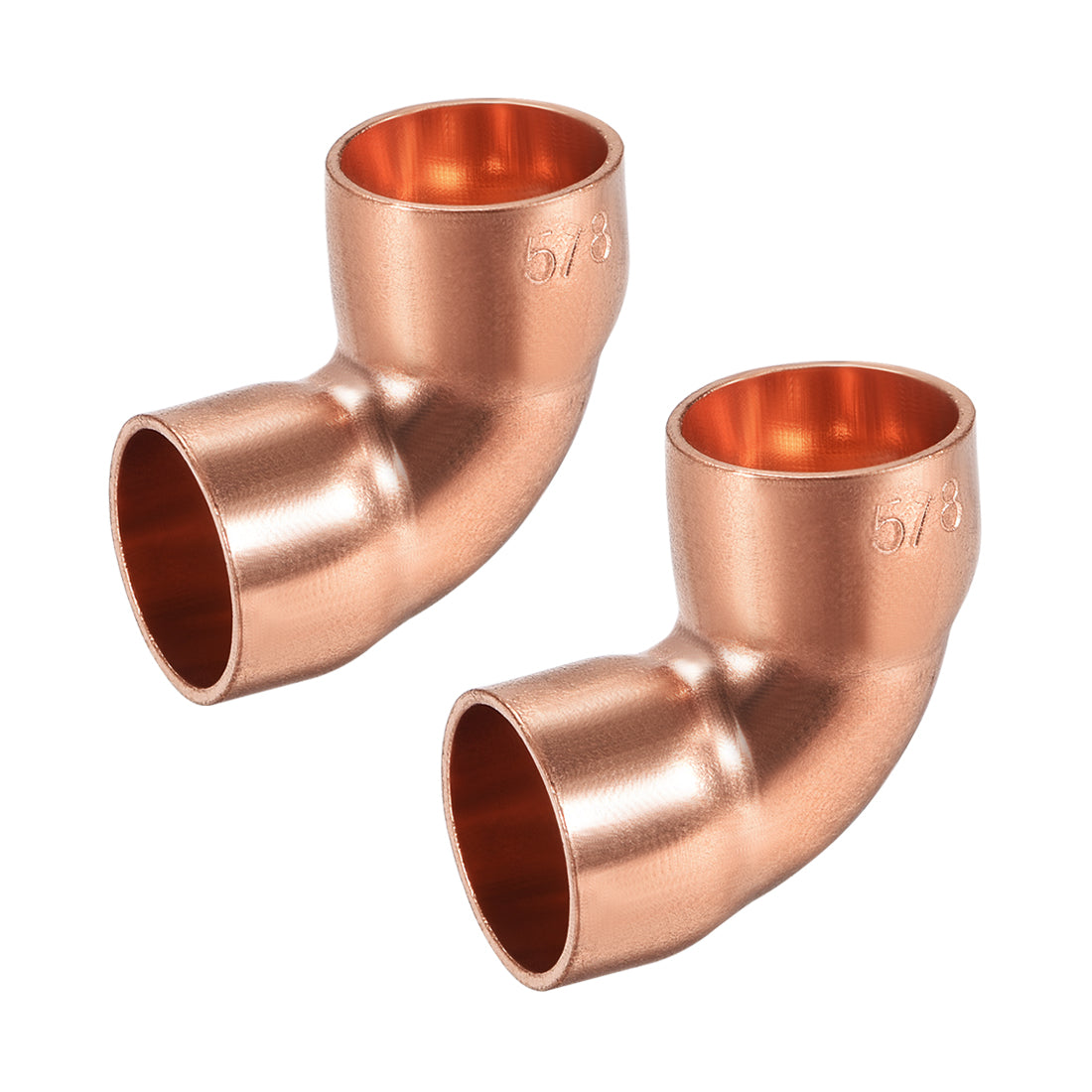 uxcell Uxcell 16mm ID Solder Ring Elbow 90 Degree Copper Pipe Fitting 1mm Thick 2pcs