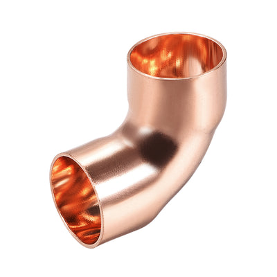 uxcell Uxcell 19mmID 90 Degree Copper Elbow Pipe Fitting Connector 1mm Thick