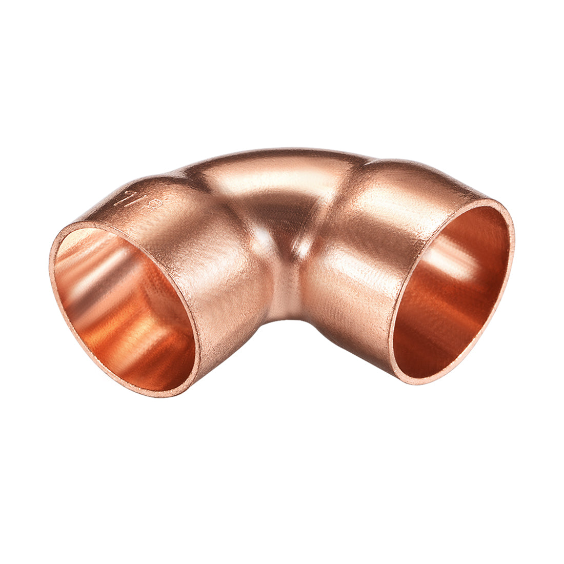 uxcell Uxcell 22.2mm ID 90 Degree Copper Elbow Pipe Fitting Connector 2pcs