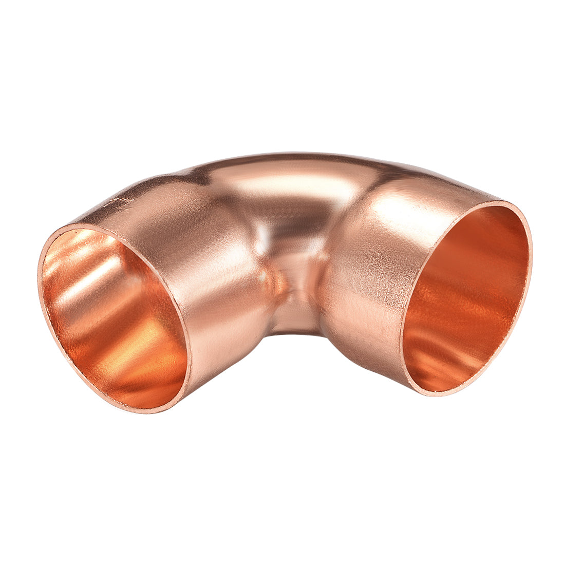 uxcell Uxcell 28.58mm ID 90 Degree Copper Elbow Pipe Fitting 1mm Thick 2pcs