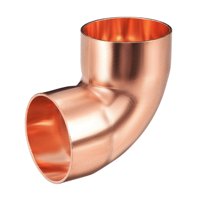 uxcell Uxcell 38mm ID 90 Degree Copper Elbow Pipe Fitting Connector
