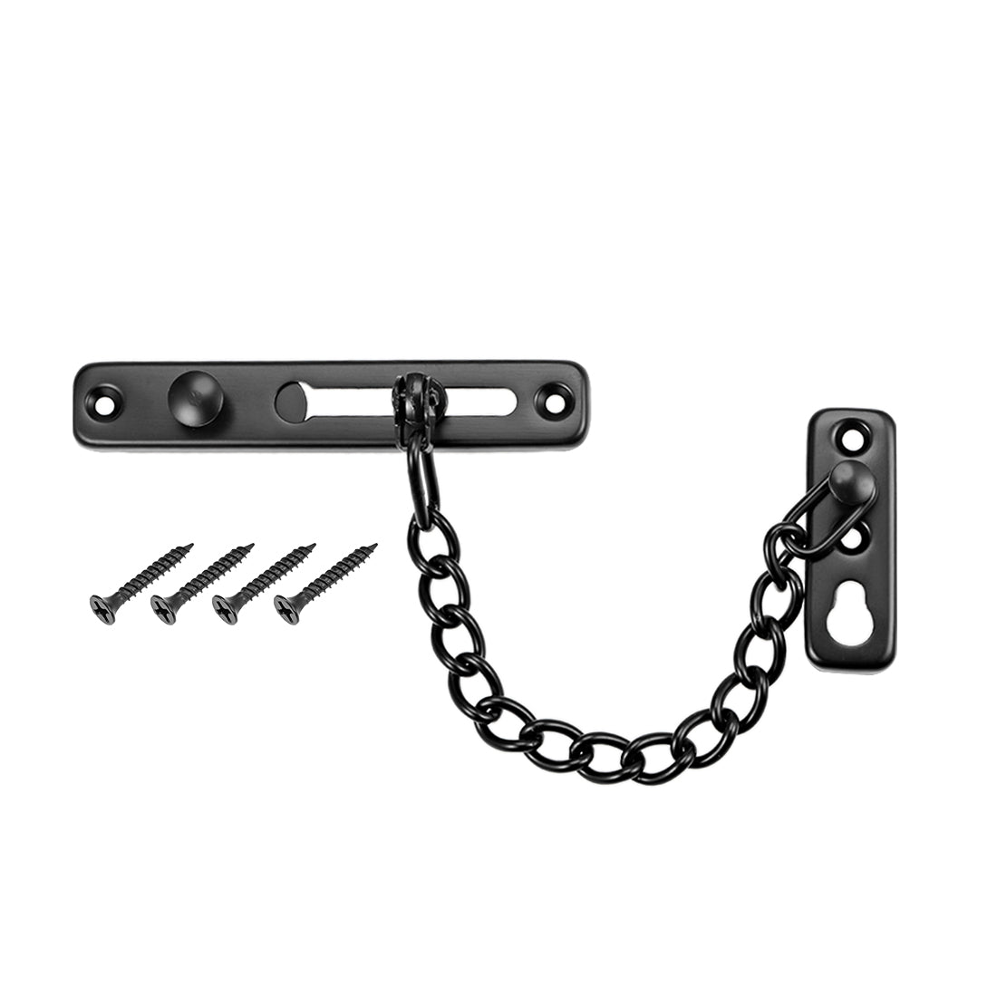 uxcell Uxcell Chain Door Guard Lock Security Safety Latch Lock with Spring Anti-Theft Press Lock Black