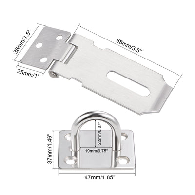 Harfington Uxcell Padlock Hasp Door Clasp Hasp Latch Security Safety Bolt Lock Latches 201 Stainless Steel