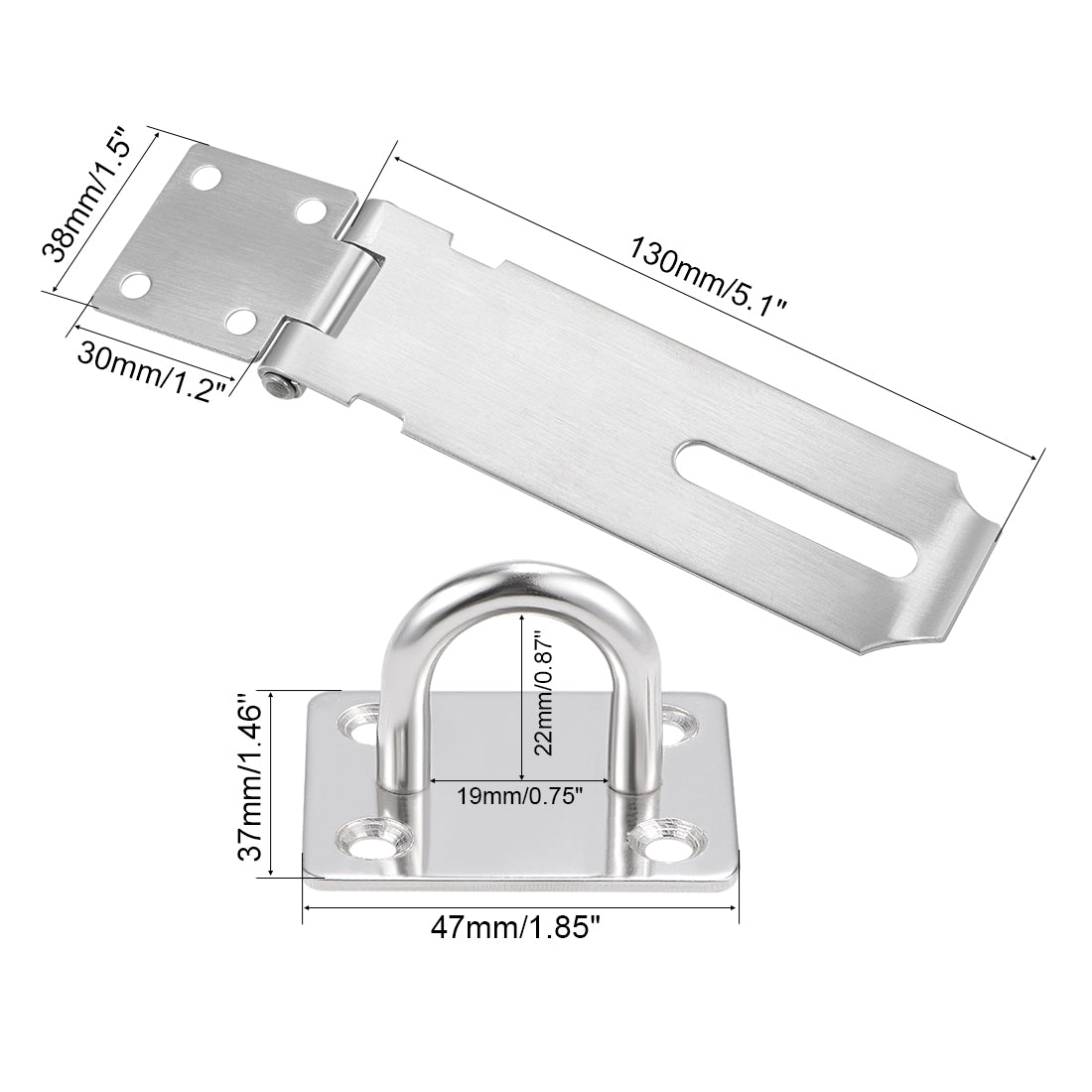 uxcell Uxcell Padlock Hasp Door Clasp Latch Security Safety Bolt Lock Latches Stainless Steel
