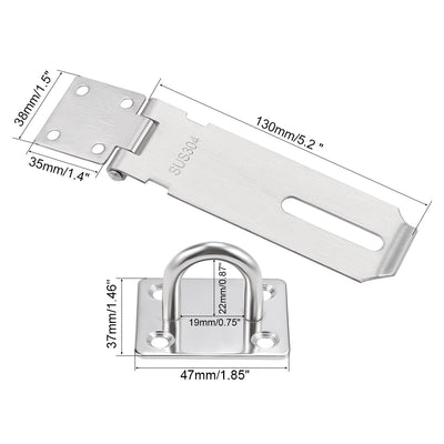 Harfington Uxcell Padlock Hasp Door Clasp Hasp Latch Security Bolt Lock Latches 304 Stainless Steel 3pcs
