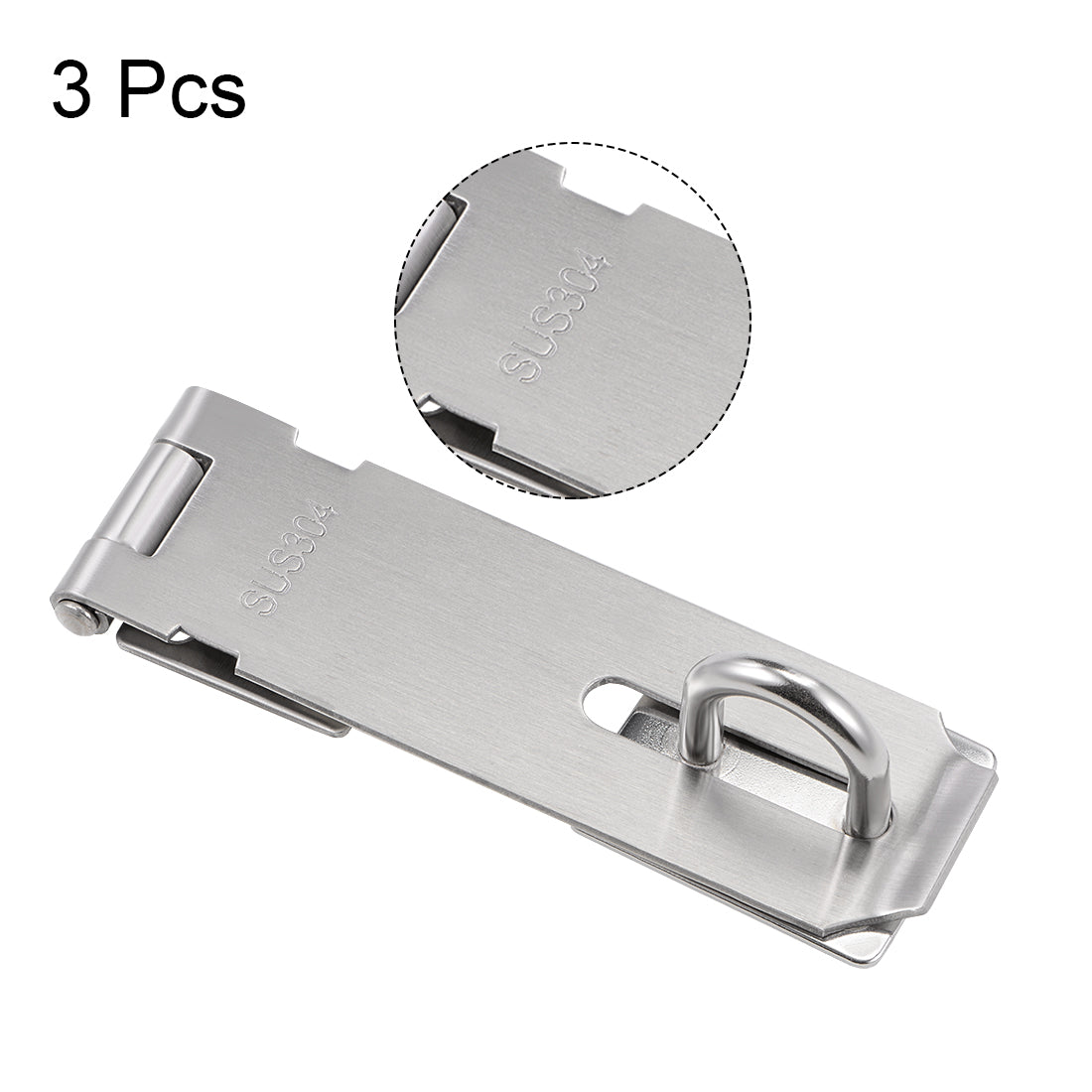 uxcell Uxcell Padlock Hasp Door Clasp Hasp Latch Security Bolt Lock Latches 304 Stainless Steel 3pcs