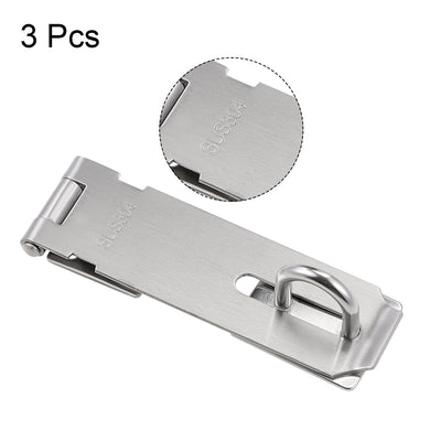 Harfington Uxcell Padlock Hasp Door Clasp Hasp Latch Security Bolt Lock Latches 304 Stainless Steel 3pcs