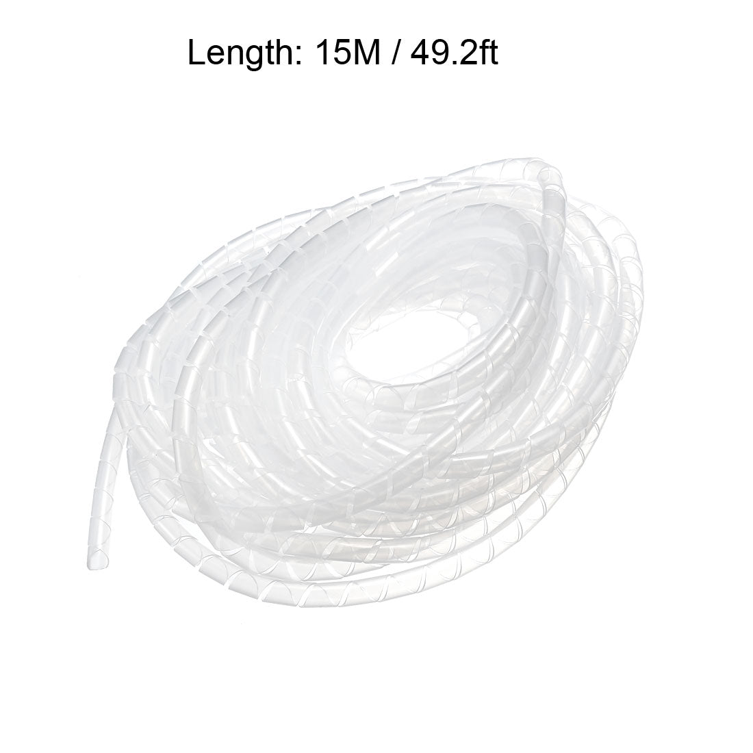 uxcell Uxcell 6mm Flexible Spiral Tube Cable Wire Wrap Computer Manage Cord 15M Length Transparent