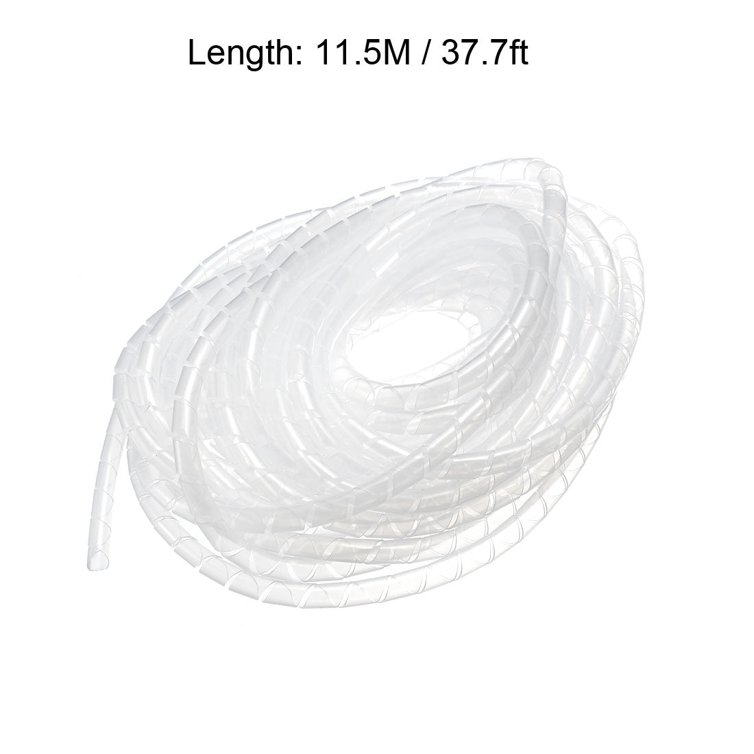 uxcell Uxcell 8mm Flexible Spiral Tube Cable Wire Wrap Computer Manage Cord 11.5M Length Transparent