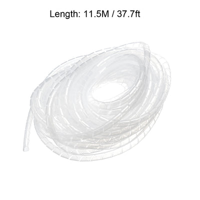 Harfington Uxcell 8mm Flexible Spiral Tube Cable Wire Wrap Computer Manage Cord 11.5M Length Transparent