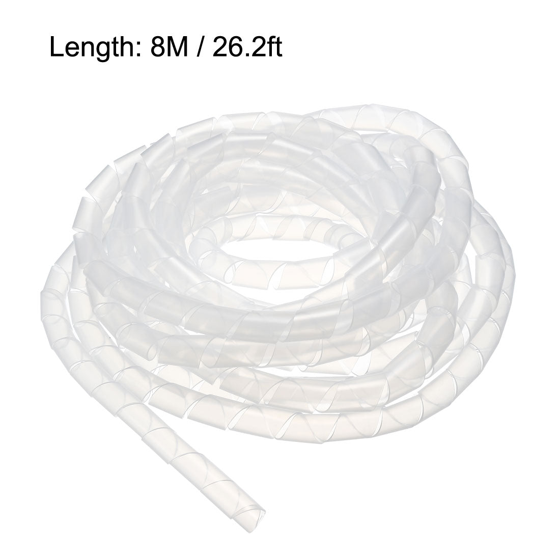 uxcell Uxcell 10mm Flexible Spiral Tube Cable Wire Wrap Computer Manage Cord 8M Length Transparent