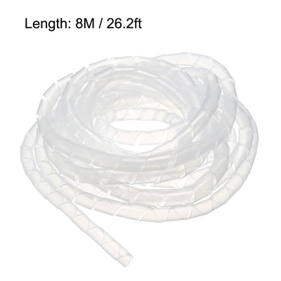 Harfington Uxcell 10mm Flexible Spiral Tube Cable Wire Wrap Computer Manage Cord 8M Length Transparent
