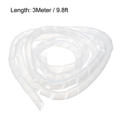 Harfington Uxcell 18mm Flexible Spiral Tube Cable Wire Wrap Computer Manage Cord 3Meter Length Transparent