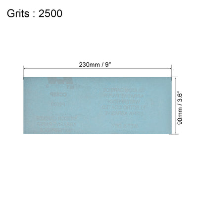 Harfington Uxcell 15pcs 2500 Grits Wet Dry Waterproof Sandpaper 3.6" x 9" Sanding Paper Blue