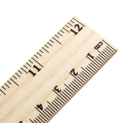 Harfington Uxcell Wood Ruler 30cm 12 Inch 2 Scale Office Rulers Wooden Measuring Ruler 30pcs