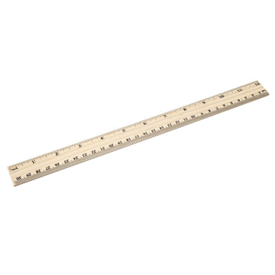 Harfington Uxcell Wood Ruler 30cm 12 Inch 2 Scale Office Rulers Wooden Measuring Ruler 30pcs