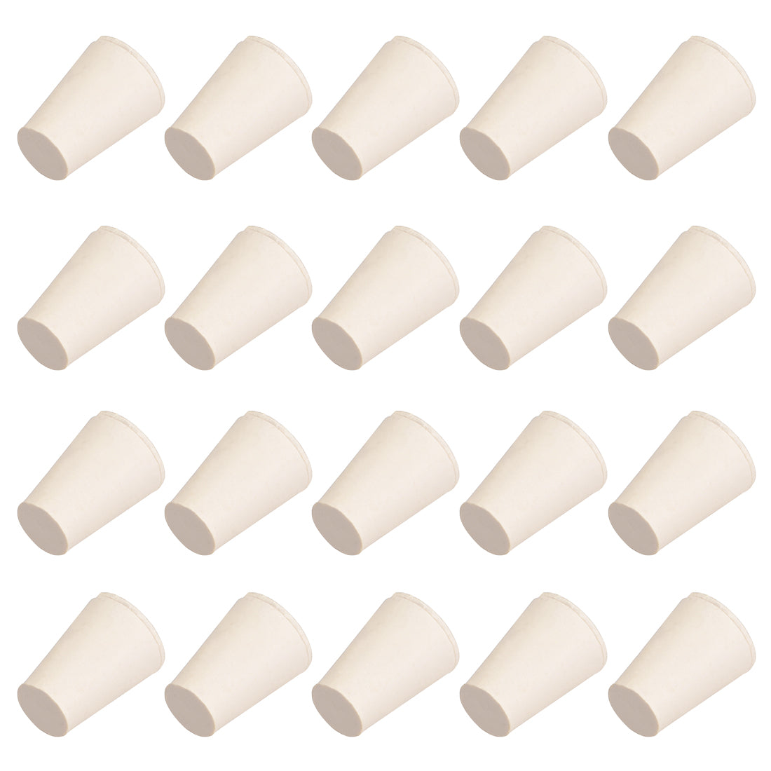 Uxcell Uxcell White Tapered Shaped Solid Rubber Stopper for Lab Tube Stopper Size 000 20Pcs