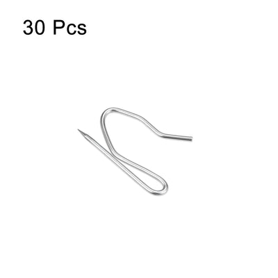 Harfington Uxcell Curtain Hooks Stainless Steel Pin-On Drapery Hooks for Window Door Curtains Silver Tone 30 Pcs