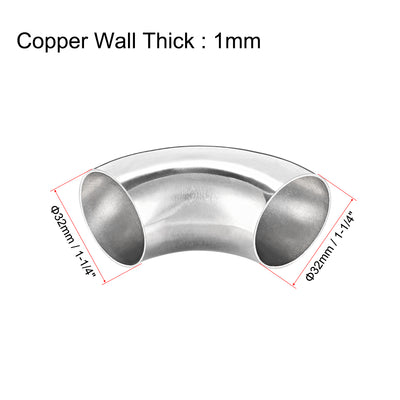 Harfington Uxcell Stainless Steel 304 Pipe Fitting Long Radius 90 Degree Elbow Butt-Weld 1-1/4-inch OD 1mm Thick Pipe Size 5pcs