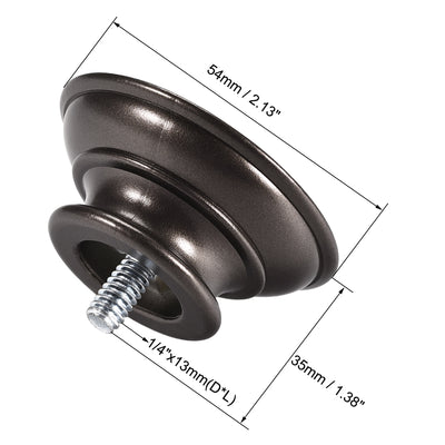 Harfington Uxcell Curtain Rod Finials Plastic End for 19mm Drapery Pole 35mm x 54mm Brown 2pcs