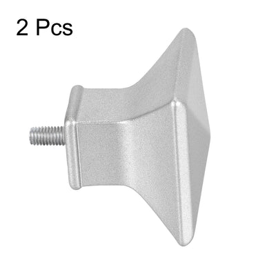 Harfington Uxcell Curtain Rod Finials Plastic End for 15mm Drapery Pole 41mm x 41mm x 41mm Silver 2pcs