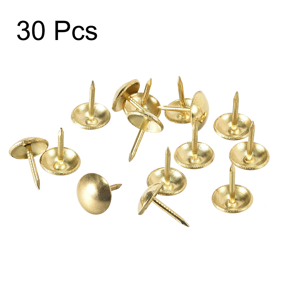 uxcell Uxcell Upholstery Nails Tacks 10mm Dia 11mm Height Round Thumb Push Pins Gold Tone 30 Pcs