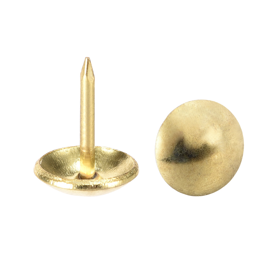 uxcell Uxcell Upholstery Nails Tacks 10mm Dia 11mm Height Round Thumb Push Pins Gold Tone 30 Pcs