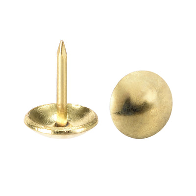 Harfington Uxcell Upholstery Nails Tacks 10mm Dia 11mm Height Round Thumb Push Pins Gold Tone 30 Pcs