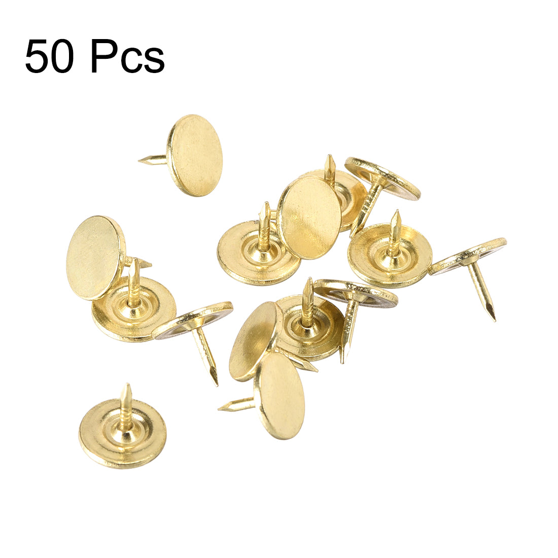 uxcell Uxcell Upholstery Nails Tacks 11mmx10mm Flat Head Furniture Nail Gold Tone 50 Pcs