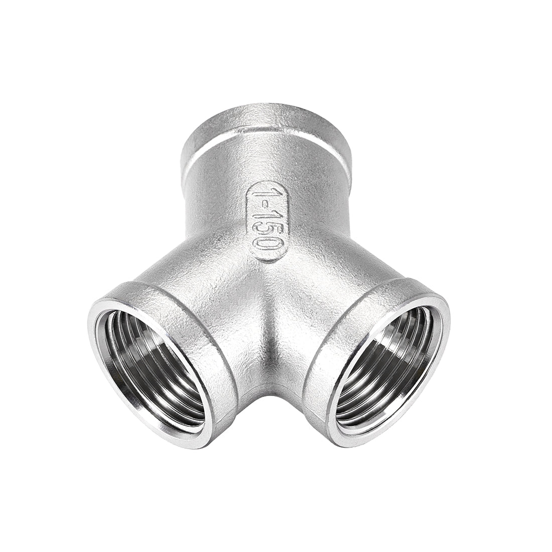 uxcell Uxcell Stainless Steel 304 Cast Pipe Fitting 1 BSPT Female Class 150 Y  Shaped Connector Coupler