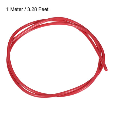 Harfington Uxcell PTFE Tube 3.2Ft - ID 2mm x OD 4mm Fit 1.75 Filament for 3D Printer Red