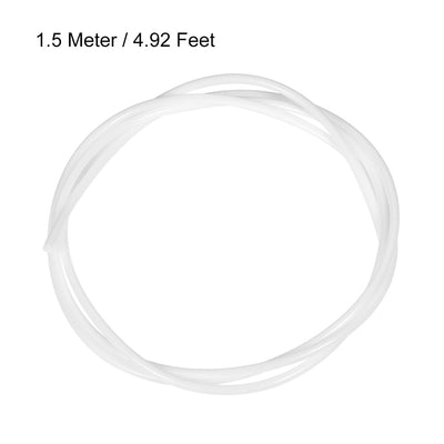 Harfington Uxcell PTFE Tube 4.9Ft - ID 2mm x OD 3mm Fit 1.75 Filament for 3D Printer White