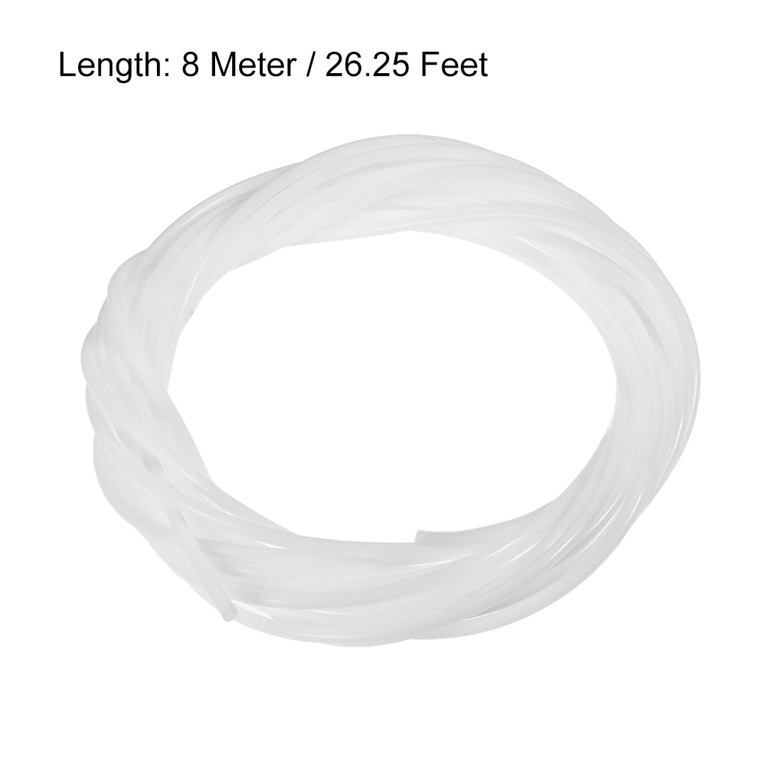 uxcell Uxcell PTFE Tube 26Ft - ID 2mm x OD 4mm Fit 1.75 Filament for 3D Printer White