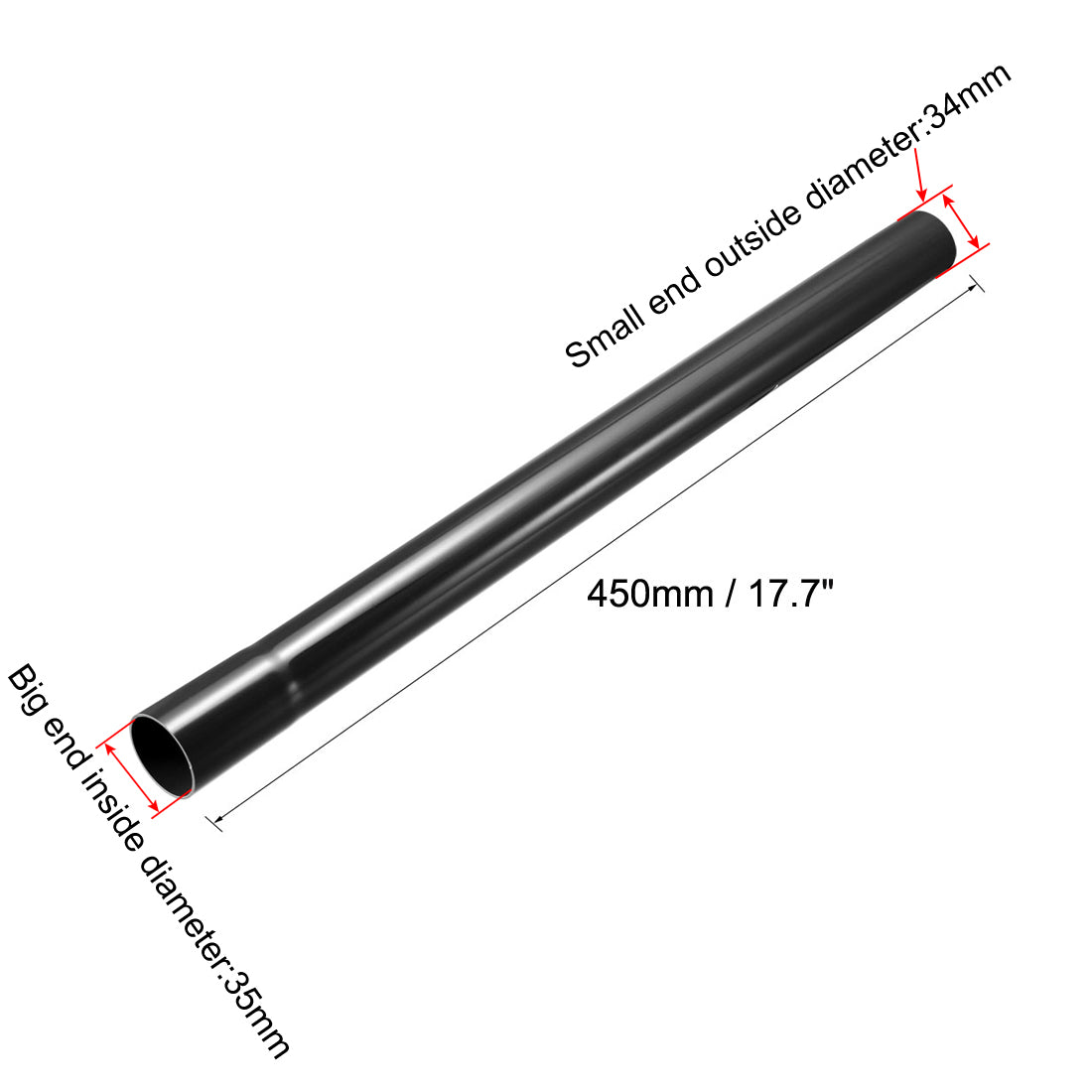 uxcell Uxcell Extension Wand 35mm Plastic Tube Hose 45cm Length Extend Vacuum Cleaner Accessory Black