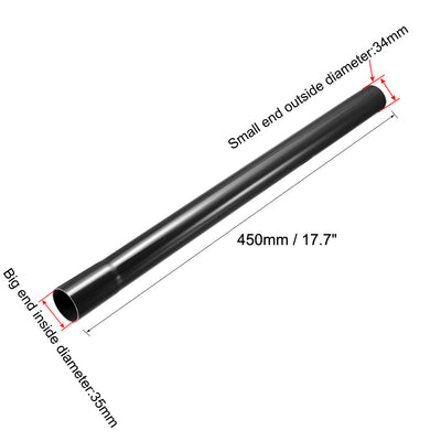 Harfington Uxcell Extension Wand 35mm Plastic Tube Hose 45cm Length Extend Vacuum Cleaner Accessory Black