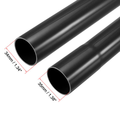 Harfington Uxcell Extension Wand 35mm Plastic Tube Hose 45cm Length Extend Vacuum Cleaner Accessory Black