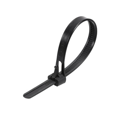 Harfington Uxcell Reusable Cable Ties 200mmx7.2mm Adjustable Nylon Zip Ties Wraps Black 50pcs