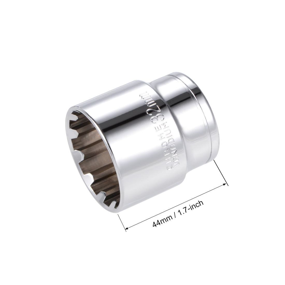 uxcell Uxcell 1/2-inch Drive E32 Universal Spline Socket Shallow 12 Point Cr-V Steel