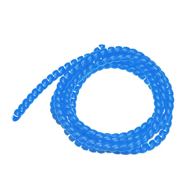 Harfington Uxcell Flexible Spiral Tube Wrap Cable Management Sleeve 8mm x 10mm Computer Wire Manage Cord 2 Meters Length Blue